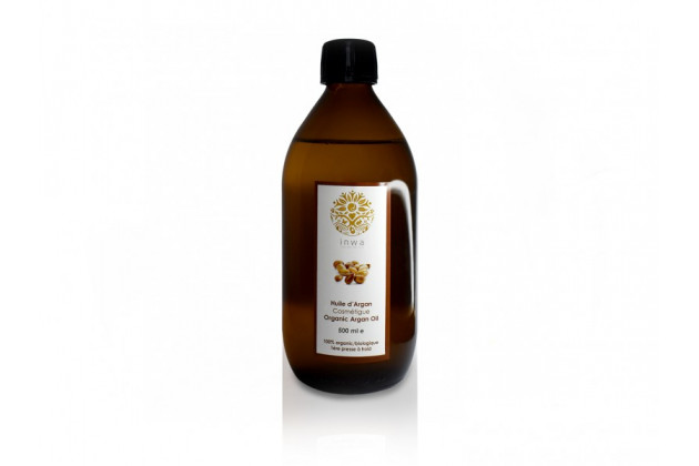OLEJ ARGANOWY KOSMETYCZNY (INWA NATURE), CIEMNA SZKLANA BUTELKA, 500 ML (ECOCERT)